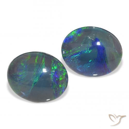 Pedras preciosas de Opala Triplet Multicolorido natural de 5.60 ct, oval, Opaco