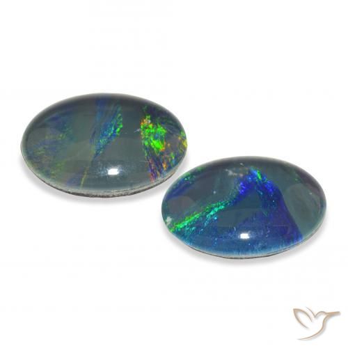 Pedras preciosas de Opala Triplet Multicolorido natural de 5.60 ct, oval, Opaco