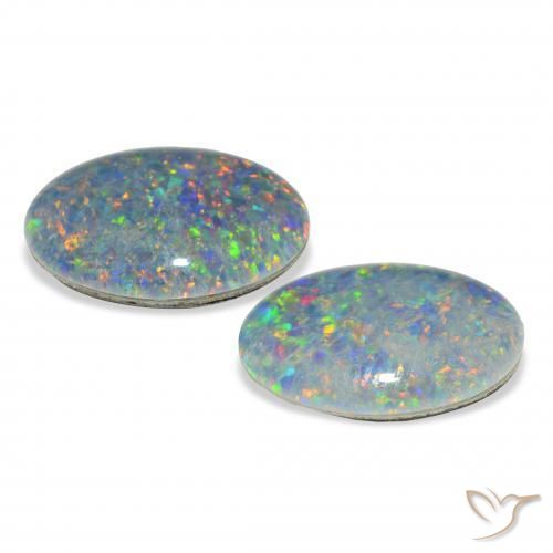 Pedras preciosas de Opala Triplet Multicolorido natural de 7.86 ct, oval, Opaco