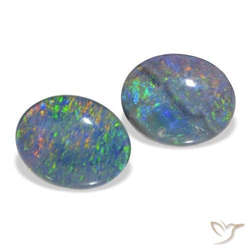 Pedras preciosas de Opala Triplet Multicolorido natural de 4.44 ct, oval, Opaco