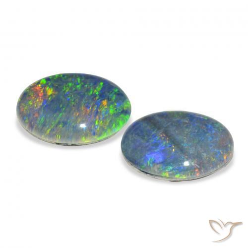 Pedras preciosas de Opala Triplet Multicolorido natural de 4.44 ct, oval, Opaco