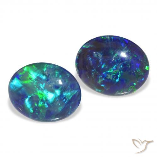 Pedras preciosas de Opala Triplet Multicolorido natural de 4.35 ct, oval, Opaco