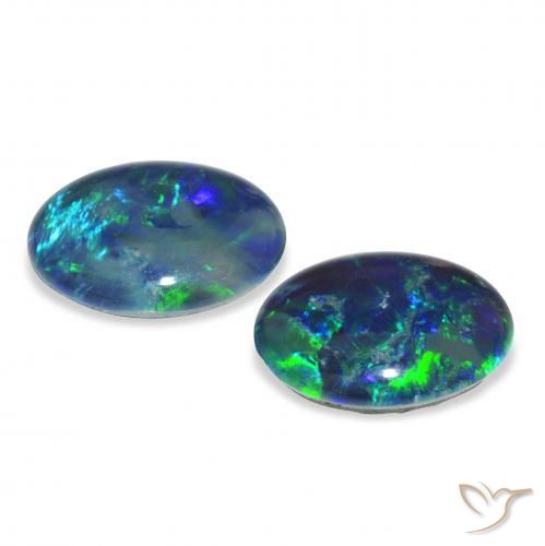 Pedras preciosas de Opala Triplet Multicolorido natural de 4.35 ct, oval, Opaco