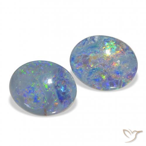 Pedras preciosas de Opala Triplet Multicolorido natural de 4.70 ct, oval, Opaco