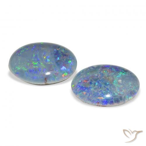 Pedras preciosas de Opala Triplet Multicolorido natural de 4.70 ct, oval, Opaco