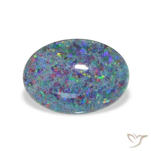 3.82ct Natural Multicolorido Opala Triplet, oval, Opaco