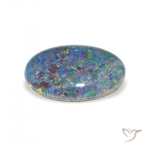 Opala Triplet Multicolorido Natural 3.82ct, oval, Opaco