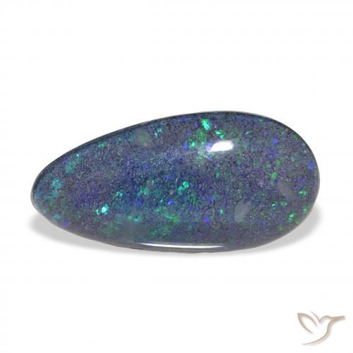 3.74ct Natural Multicolorido Opala Triplet, Formato de pêra, Opaco