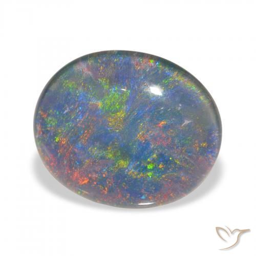 Opala Triplet Multicolorido Natural 3.00ct, oval, Opaco