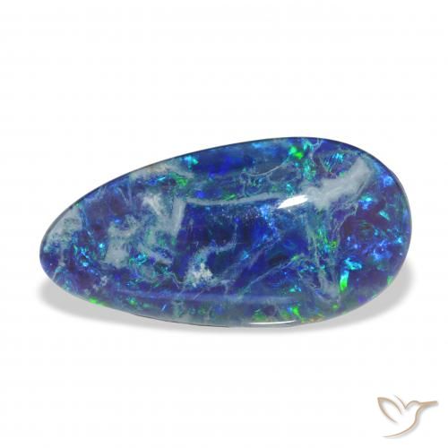 3.93ct Natural Multicolorido Opala Triplet, Formato de pêra, Opaco
