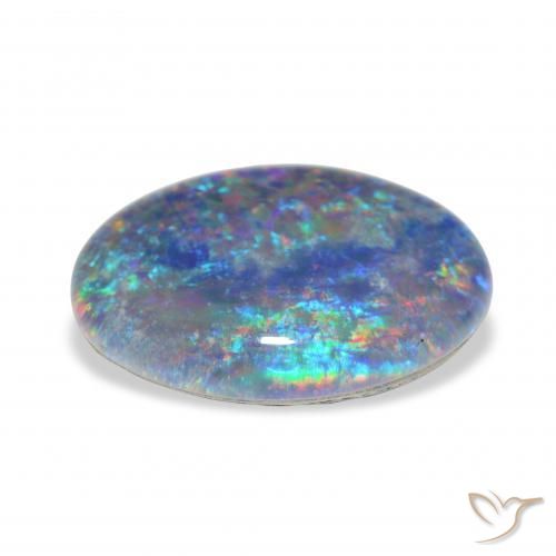 Opala Triplet Multicolorido Natural 3.84ct, oval, Opaco