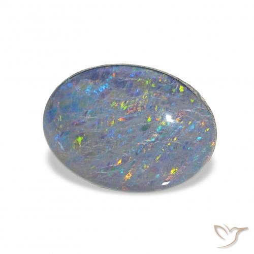 Opala Triplet Multicolorido Natural 3.88ct, oval, Opaco