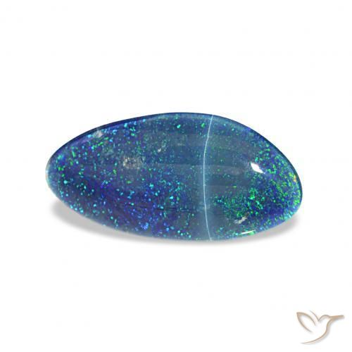 Opala Triplet Multicolor azul Natural 3.30ct, Chique, Opaco