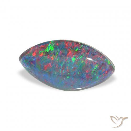 Opala Triplet Multicolorido Natural 1.90ct, Marquesa, Opaco