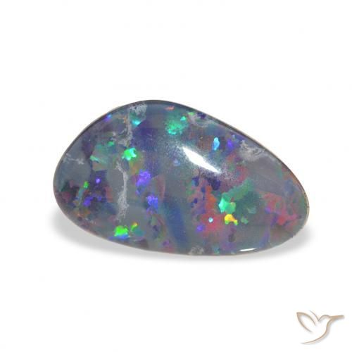 Opala Triplet Multicolorido Natural 3.58ct, Chique, Opaco