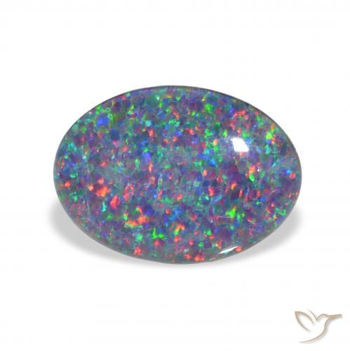 Opala Triplet Multicolorido Natural 3.53ct, oval, Opaco