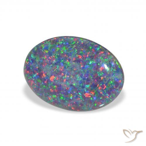 Opala Triplet Multicolorido Natural 3.53ct, oval, Opaco
