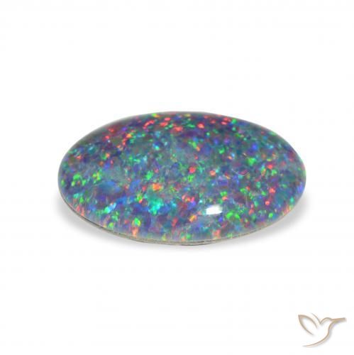 Opala Triplet Multicolorido Natural 3.53ct, oval, Opaco