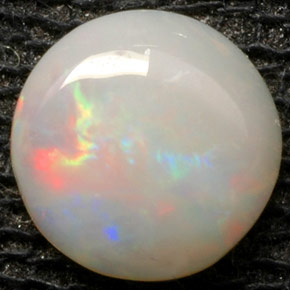 Opala multicolorido natural 0,52ct, corte redondo, opaco