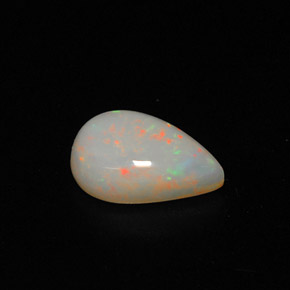 Opala multicolorido natural 0,86ct, formato de pêra, opaco