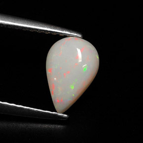 Opala multicolorido natural 0,86ct, formato de pêra, opaco