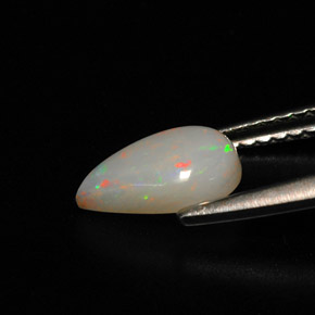 Opala multicolorido natural 0,86ct, formato de pêra, opaco
