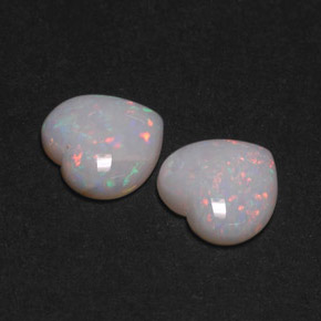 Pedras preciosas de opala multicolorido natural de  ct, formato de coração, opaco