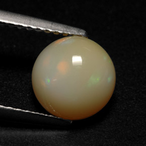 Opala multicolorido natural 1,48ct, corte redondo, translúcido