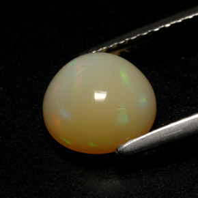 Opala multicolorido natural 1,48ct, corte redondo, translúcido