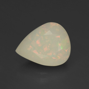 Opala multicolorido natural 2,85ct, formato de pêra, translúcido