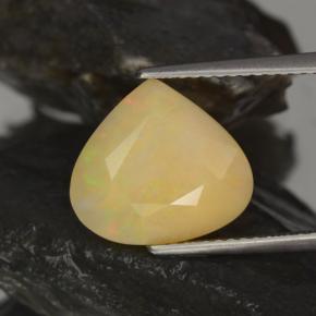 Opala multicolorido natural 3,17ct, formato de pêra, translúcido