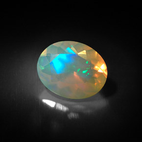 Opala multicolorido natural 1,35ct, transparente, transparente/translúcido