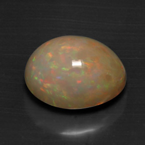 Opala multicolorido natural 7,28ct, corte oval, opaco