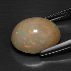 Opala multicolorido natural 7,28ct, corte oval, opaco