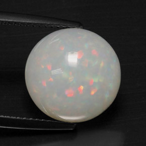 Opala multicolorido natural 4,42ct, corte redondo, opaco