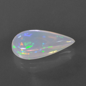 Opala multicolorido natural 7,29ct, formato de pêra, transparente