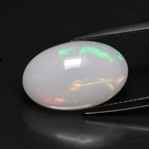 Opala multicolorido natural 5,49ct, corte oval, opaco