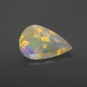 Opala multicolorido natural 2,62ct, formato de pêra, transparente