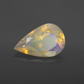 Opala multicolorido natural 2,62ct, formato de pêra, transparente