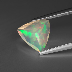 Opala multicolorido natural 1,06ct, trillion, transparente