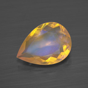 Opala multicolorido natural 1,75ct, formato de pêra, transparente