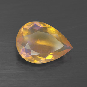 Opala multicolorido natural 1,75ct, formato de pêra, transparente