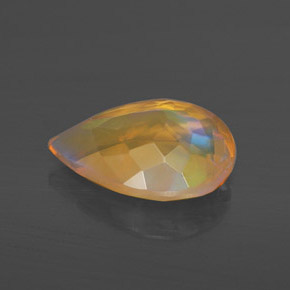 Opala multicolorido natural 1,75ct, formato de pêra, transparente