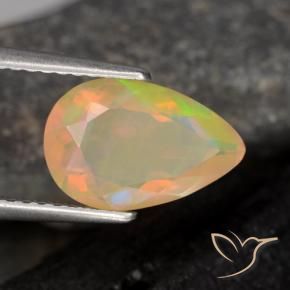 Opala Multicolorido Natural 1.50ct, Formato de pêra, Transparente