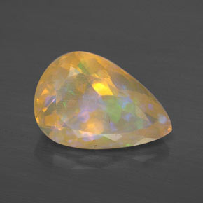 Opala multicolorido natural 2,71ct, formato de pêra, transparente