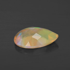 Opala multicolorido natural 1,49ct, formato de pêra, transparente