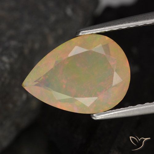 1.28ct Natural Multicolorido Opala, Formato de pêra, Transparente