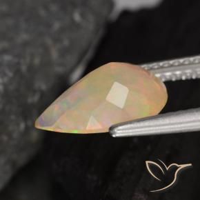 Opala Multicolorido Natural 1.28ct, Formato de pêra, Transparente