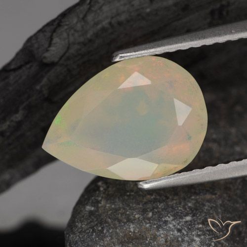 1.44ct Natural Multicolorido Opala, Formato de pêra, Transparente