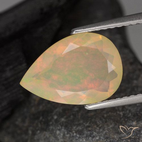 1.76ct Natural Multicolorido Opala, Formato de pêra, Translúcido